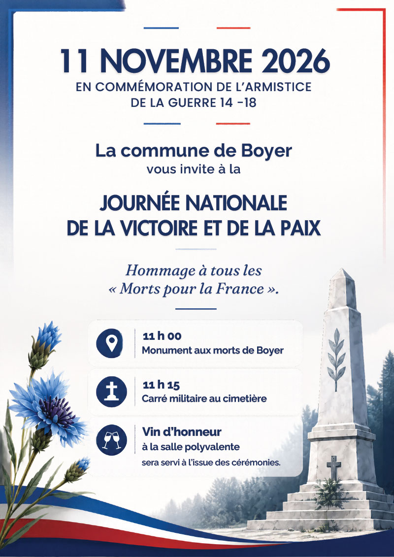 Comméromations du 11 novembre à Boyer (71)